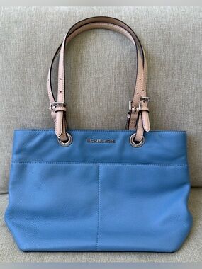 MICHAEL by Michael Kors Bedford Medium Pebbled Leather Tote - denim blue